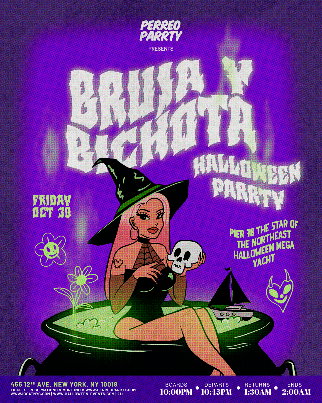 Bruja & Bichota Halloween REGGAETON Boat Party NYC Yacht Cruise
