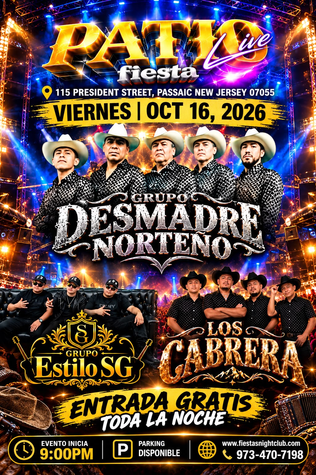 GRUPO DESMADRE NORTENO, GRUPO ESTILO SG, LOS CABRERA