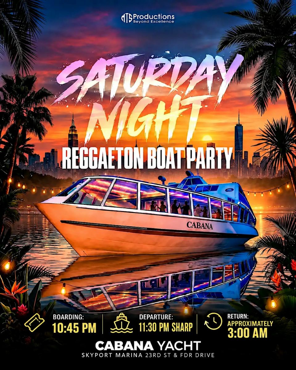 Reggaeton Boat Party NYC | Cabana Yacht at Skyport Marina | Oct 24