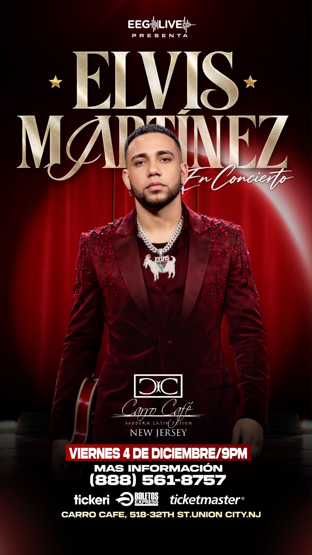 Buy tickets for ELVIS MARTINEZ - RESERVA DE MESA ELVIS MARTINEZ - RESERVA DE MESA